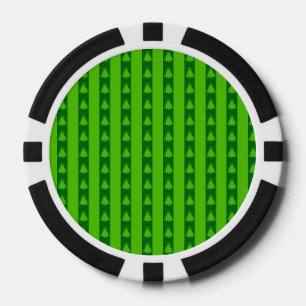 Grüngestricktes Weihnachtsbaummuster Pokerchips