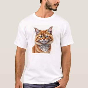 Grungewave Kitty: Digitales Wasserfarbenkaos T-Shirt