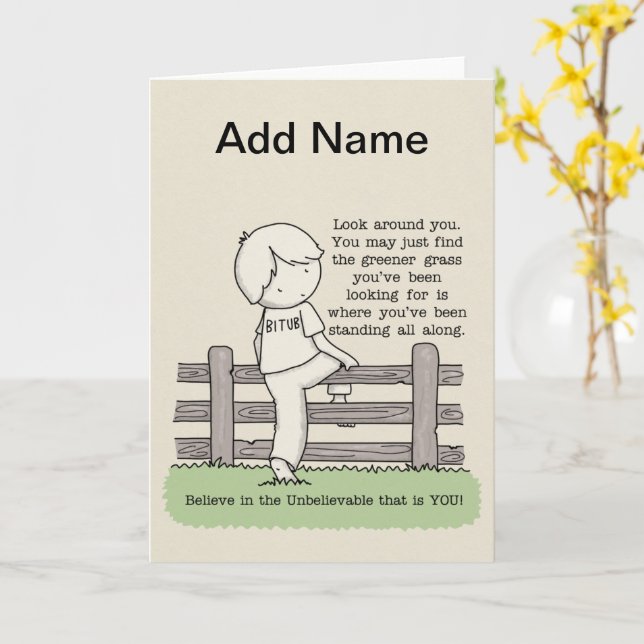 Grüngras Karte (Gelbe Blume)