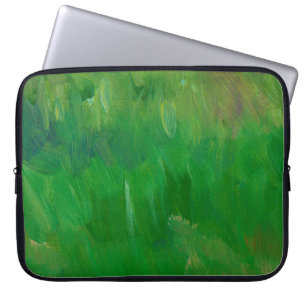 Grüngrasfarbe Textur. Handgezeichneter Hintergrund Laptopschutzhülle