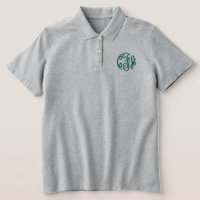 Grüngraue Mit Monogramm bestickte Frauen