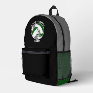 Grüngraue Volleyballfarben sportlich Bedruckter Rucksack