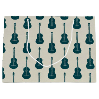 Grungy Akustikgitarre Polkadot blau creme Große Geschenktüte