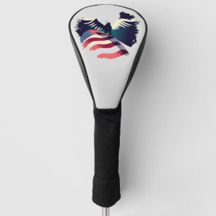Grungy American Flag Bald Eagle Golf Headcover