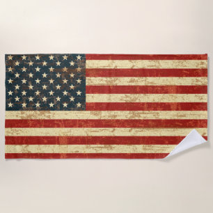 Grungy American Flag Strandtuch