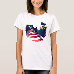 Grungy Amerikanische Flagge Weißkopfseeadler T-Shirt