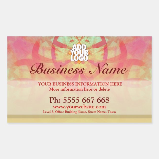 Grungy Art Abstact avec Logo Stickers Business (Devant)