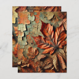 Grungy Autumnal Peeling Paint Scrapbook Paper