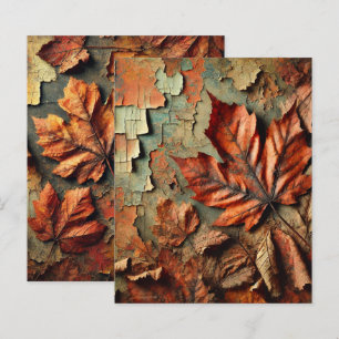 Grungy Autumnal Peeling Paint Scrapbook Paper