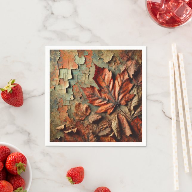Grungy Autumnal Rusty Peeling Paint Decoupage Serviette (Beispiel)