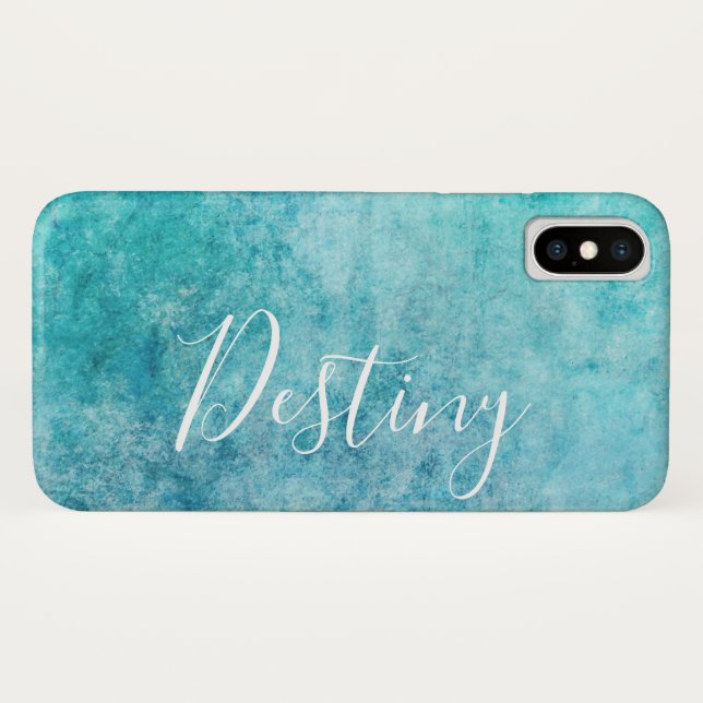 Grungy Blaue Textur Case-Mate iPhone Hülle (Rückseite (Horizontal))
