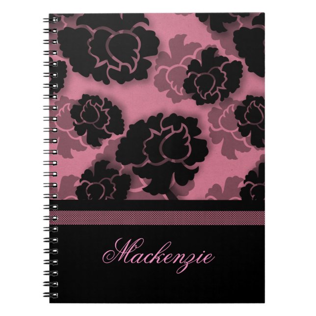 Grungy Bloral Decadence Notebook, rosa Notizblock (Vorderseite)