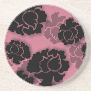Grungy Bloral Decadence Untersetzer, rosa Getränkeuntersetzer