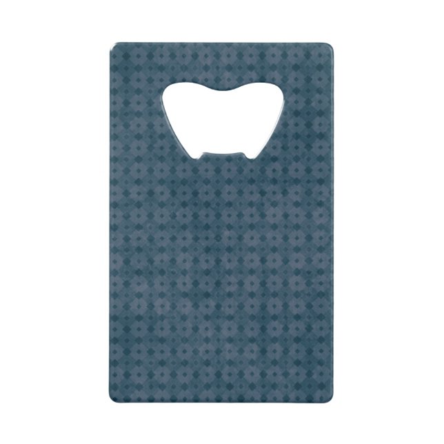 Grungy Blue Diamond Pattern Kreditkarten Flaschenöffner (Vorderseite)