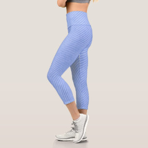 Grungy Blue Stripes Capri Leggings