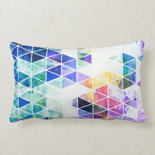 Grungy Bright Triangle Pattern Lendenkissen