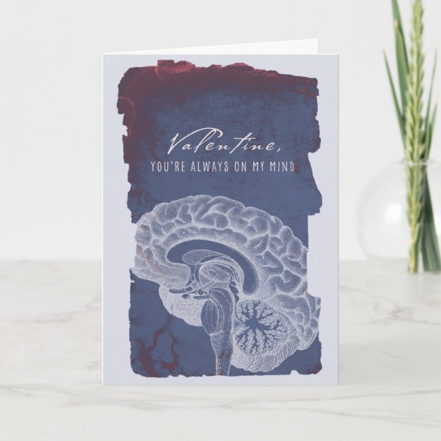 Grungy Cerveau anatomique Carte Saint Valentin (Devant)