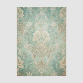Grungy-Damask-Muster in Schattierungen von Blaugrü Seidenpapier