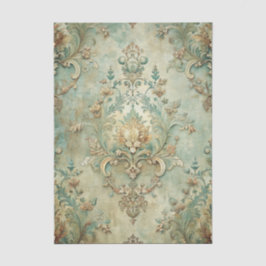 Grungy-Damask-Muster in Schattierungen von Türkis Seidenpapier
