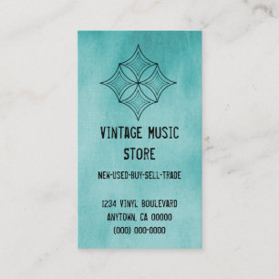 Grungy Diamond Business Card, Türkis Visitenkarte