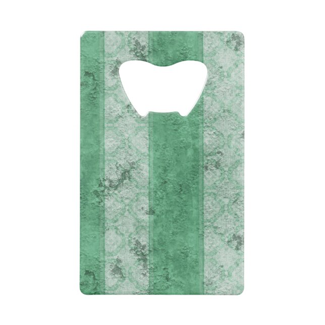 Grungy Fat Green Stripes Geldbeutel Flaschenöffner (Vorderseite)