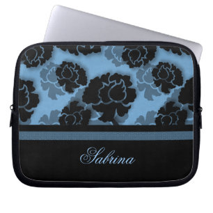 grungy floral Decadence Electronics Bag, blau Laptopschutzhülle
