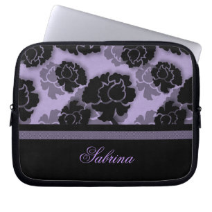 Grungy Floral Decadence Electronics Bag, Lilac Laptopschutzhülle