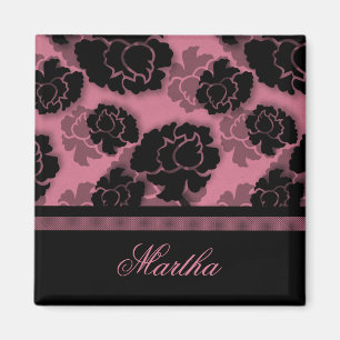 Grungy Floral Decadence Magnet, rosa Magnet