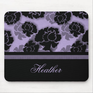 Grungy Floral Decadence Mousepad, Lavendel Mousepad