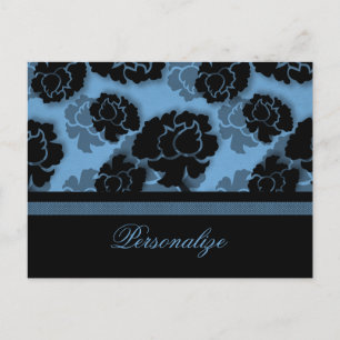 grungy floral Decadence Postcard, Light Blue Postkarte