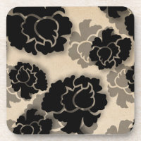 Grungy Floral Decadence Untersetzer Set, Elfenbein