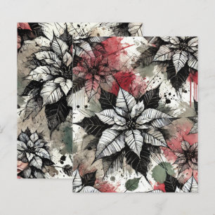 Grungy Florals Poinsettia Skettia Papier à papier 