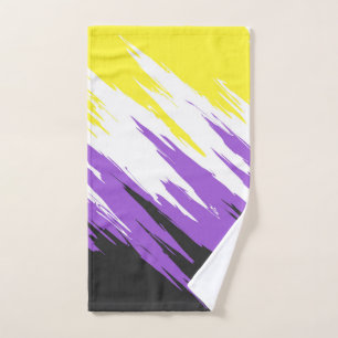 Grungy Funky ZigZag Abstrakte Flag für nichtbinäre Handtuch