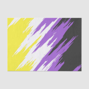 Grungy Funky ZigZag Abstrakte Flag für nichtbinäre Seidenpapier