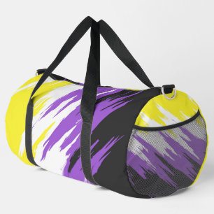 Grungy Funky ZigZag Abstrakte nichtbinäre Pride-Fl Duffle Bag