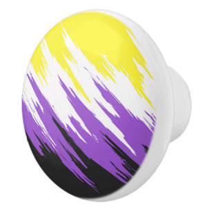 Grungy Funky ZigZag Abstrakte nichtbinäre Pride-Fl Keramikknauf