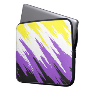 Grungy Funky ZigZag Abstrakte nichtbinäre Pride-Fl Laptopschutzhülle