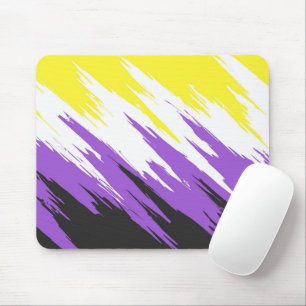 Grungy Funky ZigZag Abstrakte nichtbinäre Pride-Fl Mousepad