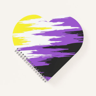 Grungy Funky ZigZag Abstrakte nichtbinäre Pride-Fl Notizbuch