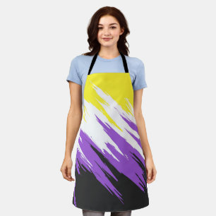 Grungy Funky ZigZag Abstrakte nichtbinäre Pride-Fl Schürze