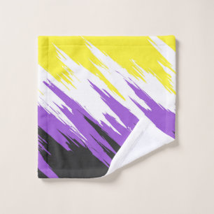 Grungy Funky ZigZag Abstrakte nichtbinäre Pride-Fl Waschlappen