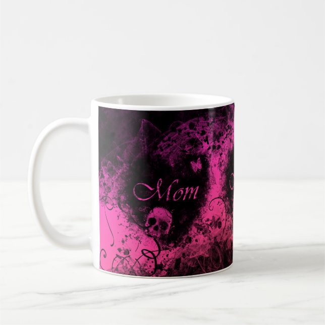 Grungy Goth Heart Mama Kaffeetasse (Links)