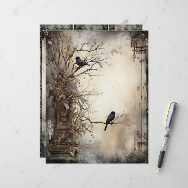 Grungy Gothy Winter Paper Craft Cardstock (Vorderseite/Rückseite Beispiel)