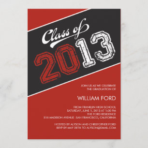 Grungy Graduate Graduate Invitation - Rouge