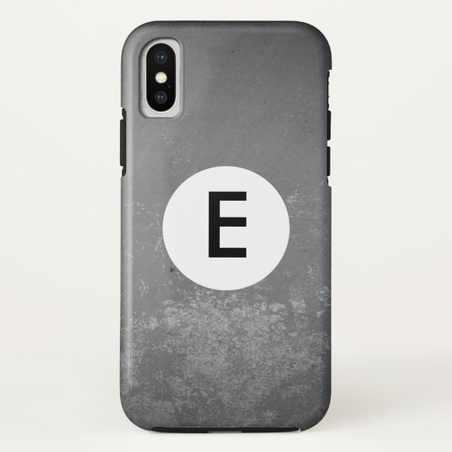 Grungy Gray-Monogramm-gezeichnet Muster Case-Mate iPhone Hülle (Rückseite)