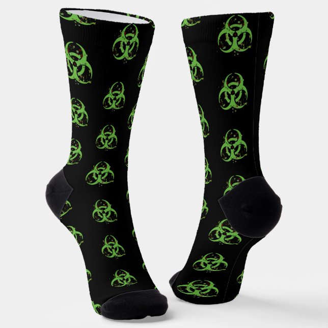 Grungy Gross Green Biogefährdung Socken (Gewinkelt)