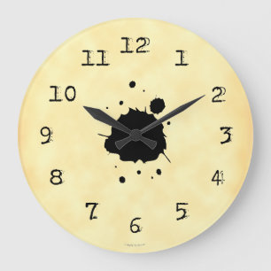 Grungy Ink Blot Wall Clock Große Wanduhr