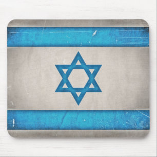 Grungy Israel Flagge Stern von David Mousepad