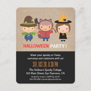 Grungy Kids Halloween-Party-Einladungen Einladung
