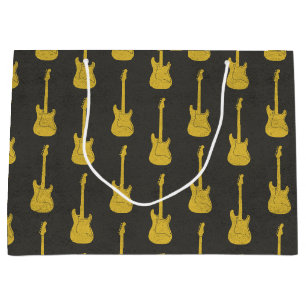 Grungy Klassische E-Gitarre Polka-Punkte gelb Große Geschenktüte
